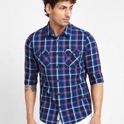 Being Human Blue Slim Fit Check Shirt-picture-45