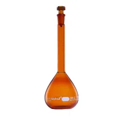 Biohall 10000 ml Amber Class A Volumetric Flask with Individual Certificate, BLS.AMI.1211 image 1