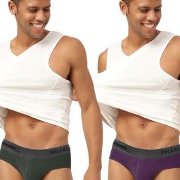 Freecultr Seaweed Green & Trippy Violet Comfort Fit Briefs - Pack of 2-picture-31