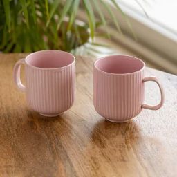ExclusiveLane Coral Reef Pink Ceramic Mugs - Set of 2, 300 ML-image-54