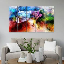 999Store Printed Multicolor MDF 5 Panels Wall Art-77