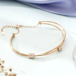 Zavya 925 Sterling Silver Rose Radiance Flexible fit Bracelet For Women-38