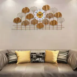 CHRONIKLE Golden Iron Wall Art Design Horizontal English Numbers Wall Clock-image-2