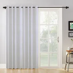 HOSTA HOMES White Set of 2 Striped Long Door Curtain-image-27