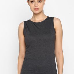appulse Women Charcoal Solid Round Neck T-shirt-image-62