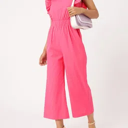 DressBerry Whimsy Vibe Gathers Cut-Out Flutter Sleeves Basic Jumpsuit-image-15