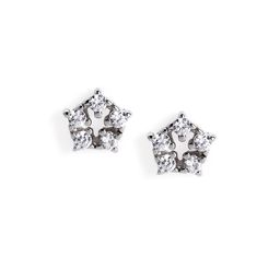 Luxevogue 92.5 Silver Rhodium Plated Geometric Shaped Cubic Zirconia Studs Earrings-image-52