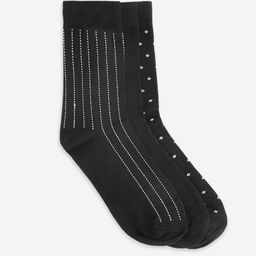 RICHARD PARKER by Pantaloons Men Black Set of 3 Patterned Calf Length Socks-16