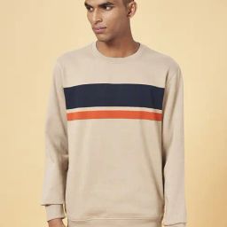 Urban Ranger by Pantaloons Beige Regular Fit Striped Sweatshirt-image-43