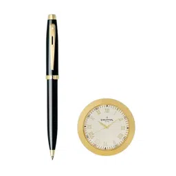 Sheaffer 100 G9322 Glossy Black with Gold Trim Ball Pen with Table Clock, WP33951-picture-37
