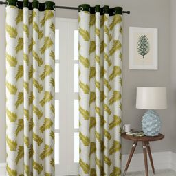 Cortina White & Green Set of 2 Door Curtains-image-85