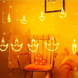 X4Decor Diya Curtain 5+5 Led Light Warm White-33