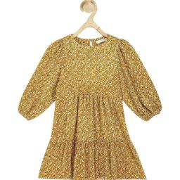 Peter England Kids Yellow Floral Print Full Sleeves Dress-image-92