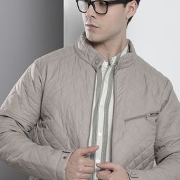 The Indian Garage Co Men Grey Quilted Jacket-image-66