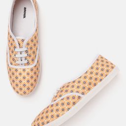 Anouk Women Orange & White Printed Sneakers-image-25