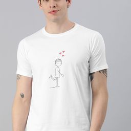 BRATMA Men White Printed Round Neck Pure Cotton T-shirt-image-78