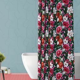 ArtzFolio Pink & White Floral Printed Waterproof Shower Curtain-image-67