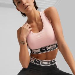 Puma Baby Pink Logo Training Bra-image-20