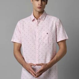 Louis Philippe Sport Pink Cotton Slim Fit Printed Shirt-picture-42