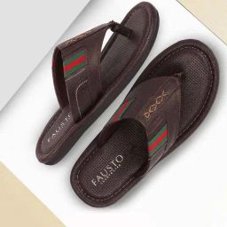 Fausto Men's Brown Thong Sandals-image-83