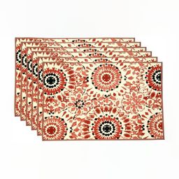 BILBERRY Furnishing by preeti grover 6-Pcs Brown PrintedCotton Table Placemats-image-50