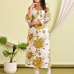 Jevi Prints Floral Printed Floral Organic Cotton Straight Kurta-picture-30