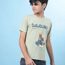 Crimsoune Club Boys Green Graphic T-Shirt-image-24