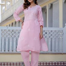 Tilton Embroidered Straight Kurta With Trouser-image-3