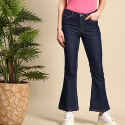 Mast & Harbour Women Flare Fit Stretchable Bootleg Jeans-picture-28