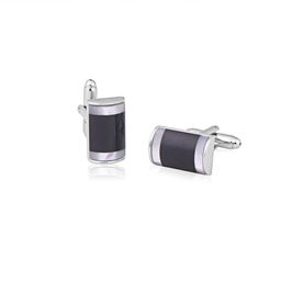 PELUCHE Silver-Toned & Black Cufflinks 1144-01-101010-Silver-image-21
