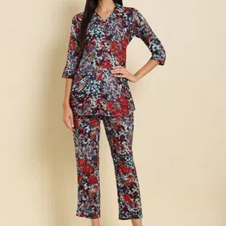Vastralay Women Printed Shirt With Trousers Co-Ords-picture-3