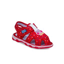 MeeMee Girls Red Printed Synthetic Open Toe Flats-17