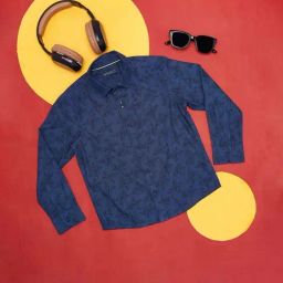 Pantaloons Junior Navy Cotton Floral Print Full Sleeves Shirt-image-63