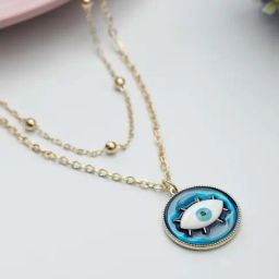 Priyaasi Evil Eye Blue & White Casual Pendant with Chain-image-17