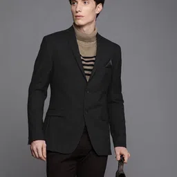 Theme Men Black Striped Slim Fit Blazers-picture-44