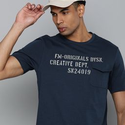 Flying Machine Typography Printed Pure Cotton With Chest Pocket T-shirt-image-50