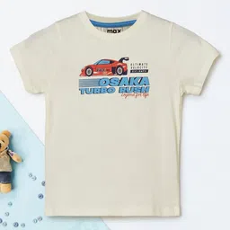 max Boys Graphic Printed Round Neck Pure Cotton T-shirt-image-95