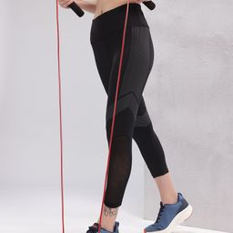 HRX by Hrithik Roshan Women Striped Mesh Rapid-Dry Cropped Training Tights-picture-19
