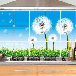Jaamso Royals Blue & White Printed Self-Adhesive Water Proof Kitchen Wall Sticker-image-98