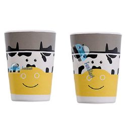 FunBlast Bamboo Fiber Glasses Cow Design Pack of 2 Multicolour - 380 ml Each-image-12