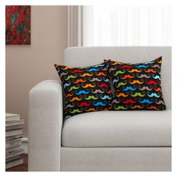 SEJ by Nisha Gupta Abstract Premium 16 by 16 cushion covers Set of 2  -Black-27