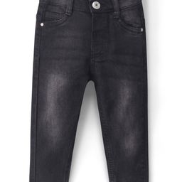 Babyhug Denim Full Length Washed Jeans With Stretch - Charcoal Grey-image-98