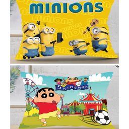 JARS Collections Velvet Baby Pillow For Sleeping Ultra Soft Toddler Pillow With Cartoon Print Pack of 2 - Multicolor-21