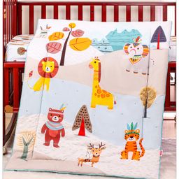 Babyhug 100% Cotton Digital Printed Quilt Tribal Animal Theme- Multicolor-image-6