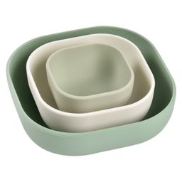 Beaba Set Of 3 Silicone Stackable Bowls - Green-picture-22