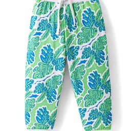 Babyhug Cotton Jersey Knit Full Length Lounge Pant Tropical Theme - Green-image-84