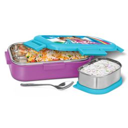 Milton Flatmate Barbie Inner Stainless Steel Tiffin Box 700ML,With Container 200ML And Spoon,Purple-image-76