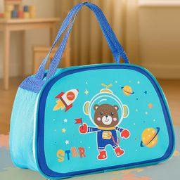 Lunch Box Bag With Bear Print - Light Blue-image-27