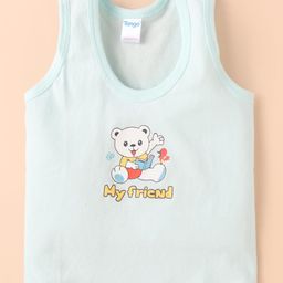 Tango Single Jersey Knit Sleeveless Vests with Bear Print - Aqua Blue-image-99