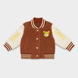 Mi Arcus Knit Full Sleeves Tiger Face Embroidered Jacket - Brown-picture-27